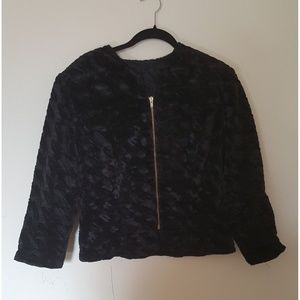Black faux fur jacket